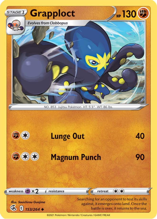 Grapploct #153/264 Uncommon - Fusion Strike Pokemon card