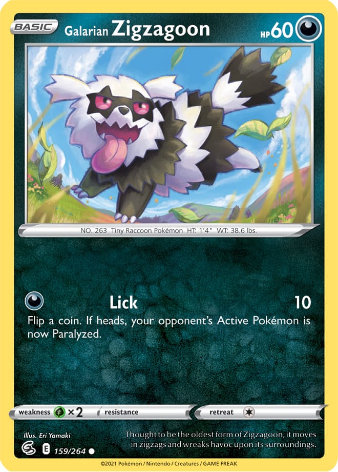 Zigzagoon #159/264 Common - Fusion Strike Pokemon card