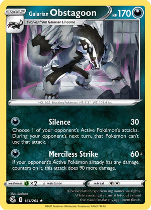 0161 Obstagoon Holo Rare Fusion Strike