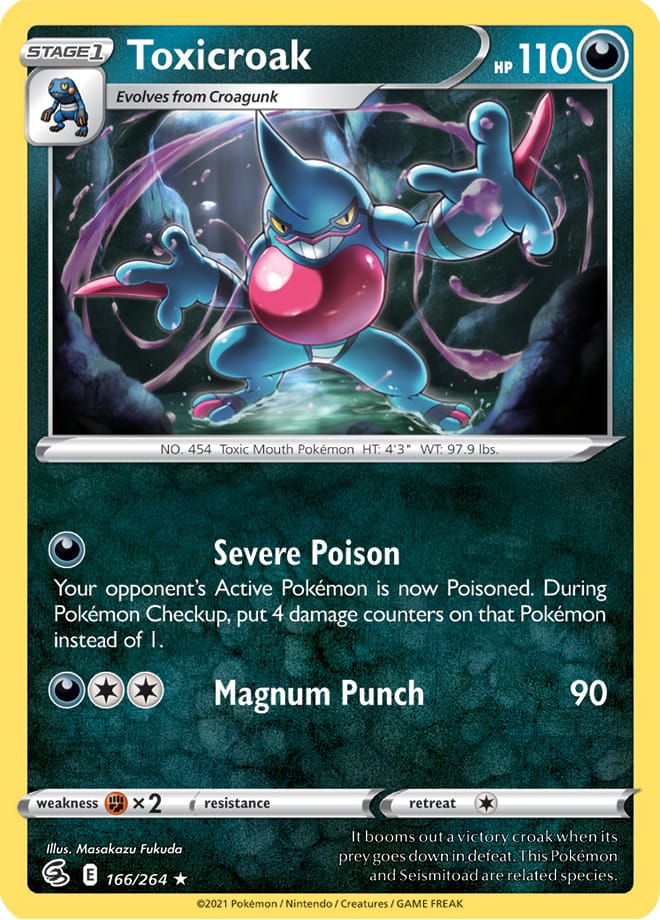 Toxicroak #166/264 Rare - Fusion Strike Pokemon card