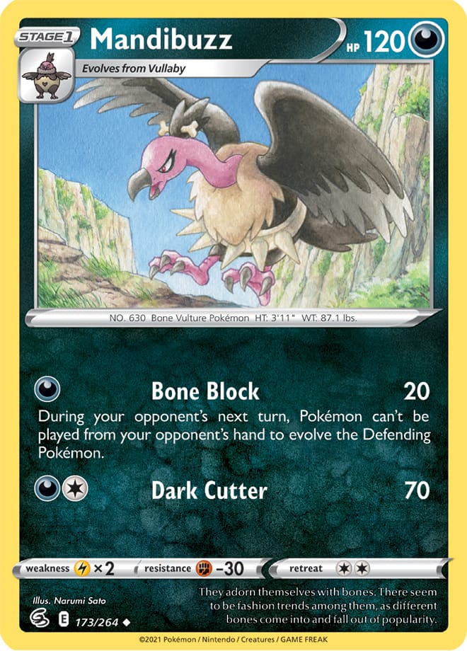 Mandibuzz #173/264 Uncommon - Fusion Strike Pokemon card