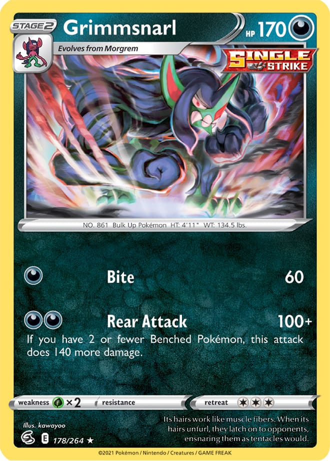 Grimmsnarl #178/264 Holo Rare - Fusion Strike Pokemon card