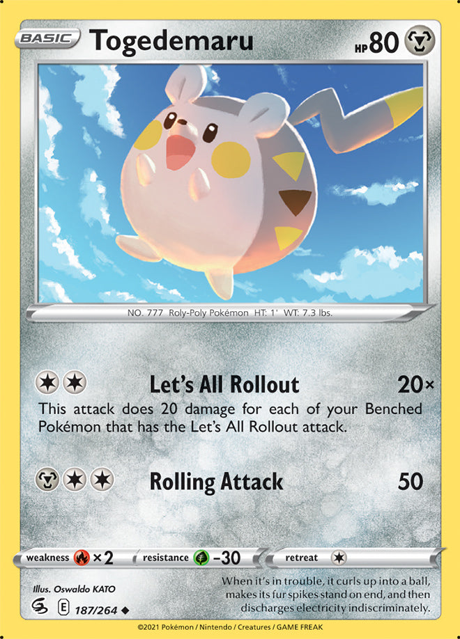 Togedemaru #187/264 Uncommon - Fusion Strike Pokemon card