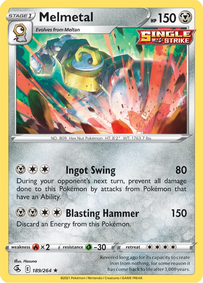 Melmetal #189/264 Holo Rare - Fusion Strike Pokemon card