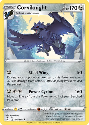 0190 Corviknight Rare Fusion Strike