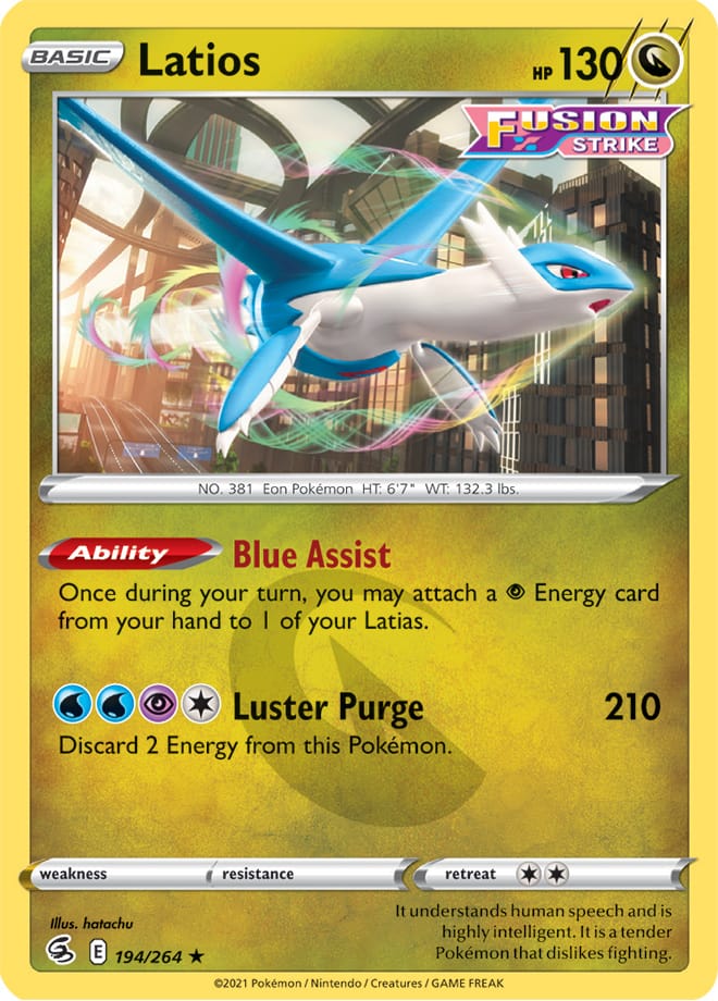 Latios #194/264 Rare - Fusion Strike Pokemon card