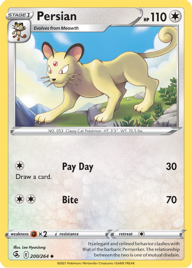 Persian #200/264 Uncommon - Fusion Strike Pokemon card