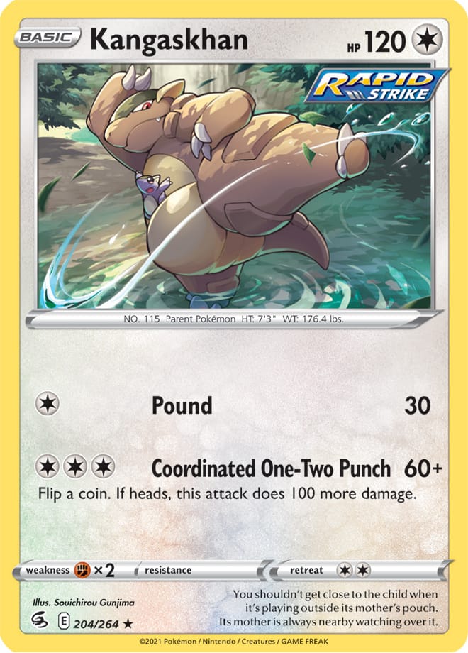Kangaskhan #204/264 Rare - Fusion Strike Pokemon card