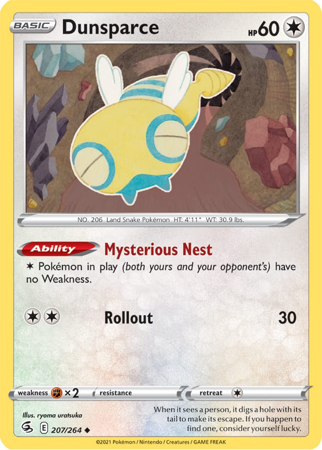 Dunsparce #207/264 Uncommon - Fusion Strike Pokemon card