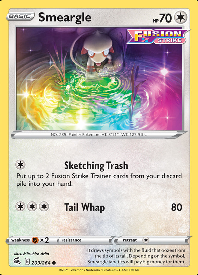 Smeargle #209/264 Common - Fusion Strike Pokemon card