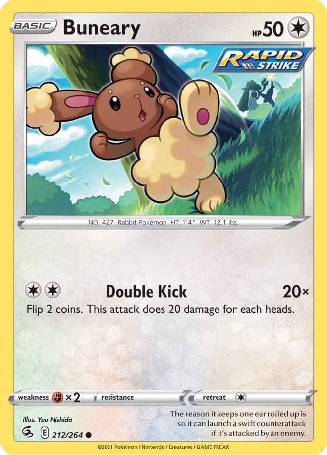 Buneary #212/264 Common - Fusion Strike Pokemon card