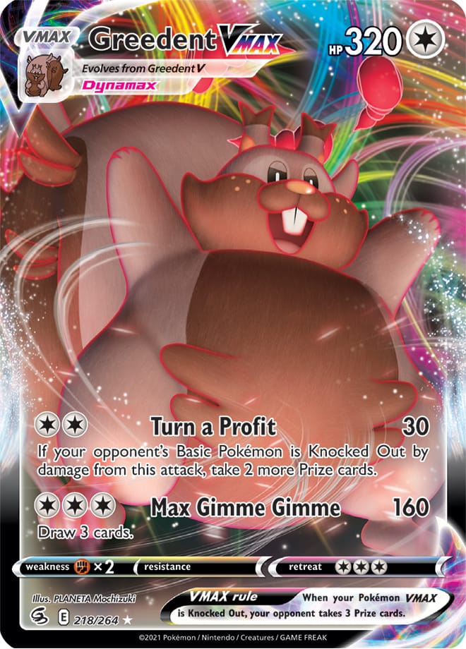 Greedent #218/264 Ultra Rare - Fusion Strike Pokemon card