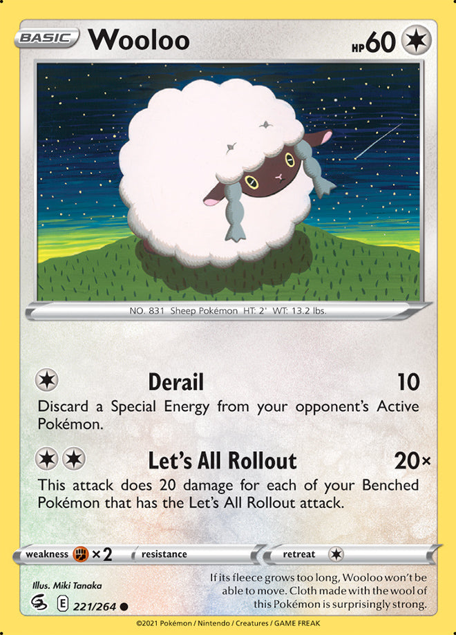 Wooloo #221/264 Common - Fusion Strike Pokemon card