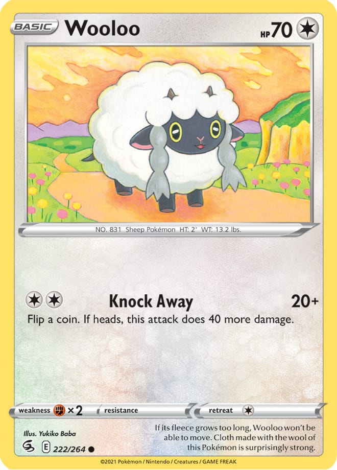 Wooloo #222/264 Common - Fusion Strike Pokemon card