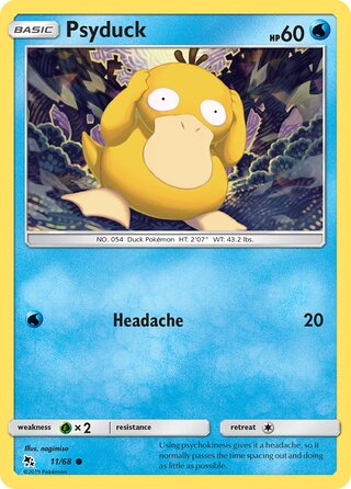 Psyduck #11/68 Common - Hidden Fates Pokemon card