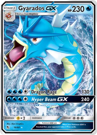 Gyarados #16/68 Ultra Rare - Hidden Fates Pokemon card