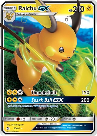 Pokemon Hidden Fates Raichu GX #20