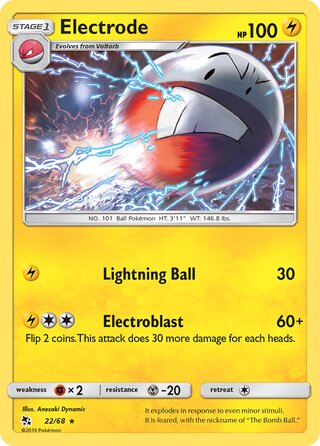 Pokemon Hidden Fates Electrode #22