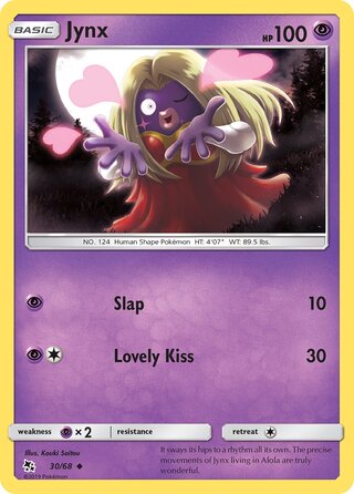 Jynx #30/68 Uncommon - Hidden Fates Pokemon card