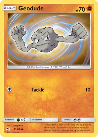 Pokemon Hidden Fates Geodude #33