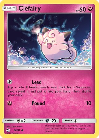 Clefairy #38/68 Common - Hidden Fates Pokemon card