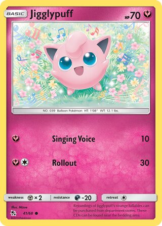 Jigglypuff #41/68 Common - Hidden Fates Pokemon card