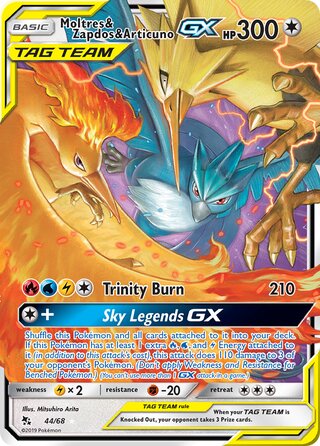 0044 Moltres & Zapdos & Articuno GX Ultra Rare Hidden Fates