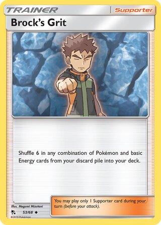 Brock's Grit #53/68 Uncommon - Hidden Fates Pokemon card