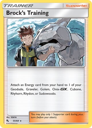 0055 Brock's Training Holo Rare Hidden Fates