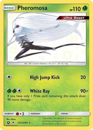 Pheromosa #SV5/SV94 Shiny Holo Rare - Hidden Fates Pokemon card