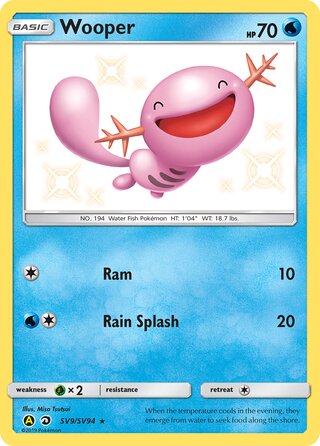 Pokemon Hidden Fates Wooper #SV9