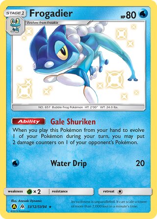 Pokemon Hidden Fates Frogadier #SV12