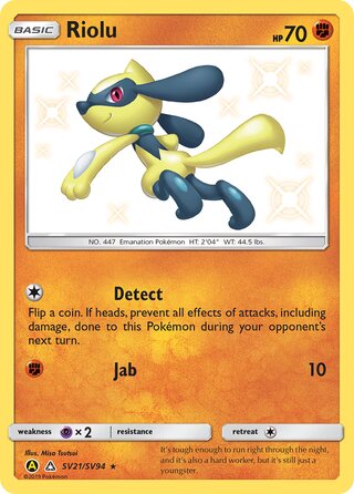 Pokemon Hidden Fates Riolu #SV21