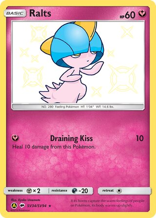 Ralts #SV34/SV94 Shiny Holo Rare - Hidden Fates Pokemon card