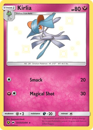 Kirlia #SV35/SV94 Shiny Holo Rare - Hidden Fates Pokemon card