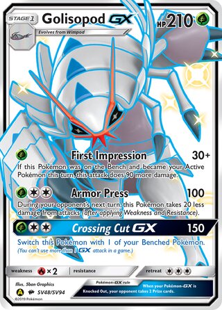 Golisopod #SV48/SV94 Shiny Holo Rare - Hidden Fates Pokemon card