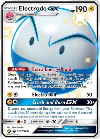 Electrode #SV57/SV94 Shiny Holo Rare - Hidden Fates Pokemon card