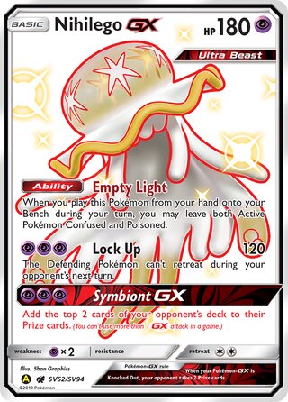 Nihilego #SV62/SV94 Shiny Holo Rare - Hidden Fates Pokemon card