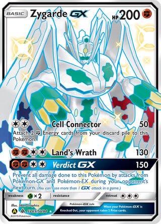 Zygarde #SV65/SV94 Shiny Holo Rare - Hidden Fates Pokemon card