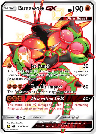 Pokemon Hidden Fates Buzzwole GX #SV68