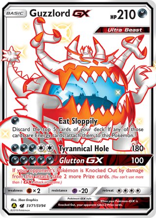 Guzzlord #SV71/SV94 Shiny Holo Rare - Hidden Fates Pokemon card