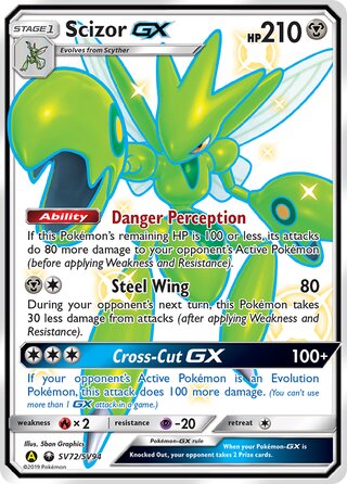 Scizor #SV72/SV94 Shiny Holo Rare - Hidden Fates Pokemon card