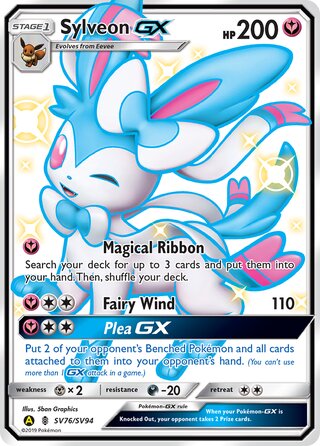 Sylveon #SV76/SV94 Shiny Holo Rare - Hidden Fates Pokemon card