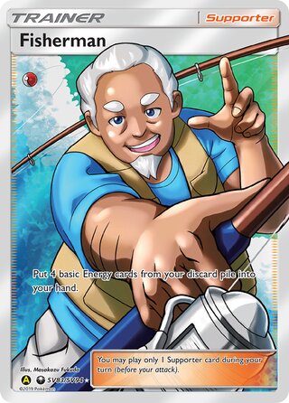 Fisherman #SV83/SV94 Shiny Holo Rare - Hidden Fates Pokemon card