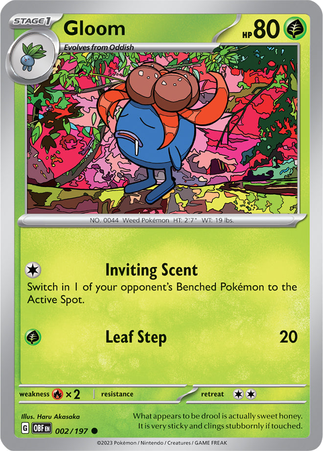 Gloom #2/197 Common - Obsidian Flames Pokemon card