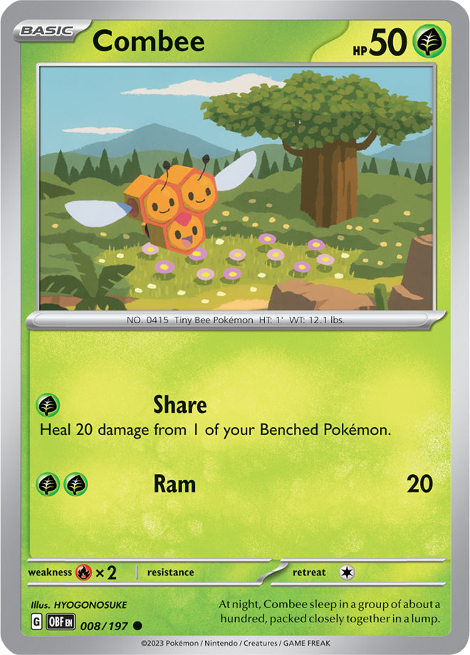 Combee #8/197 Common - Obsidian Flames Pokemon card