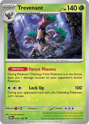 0012 Trevenant Uncommon Obsidian Flames
