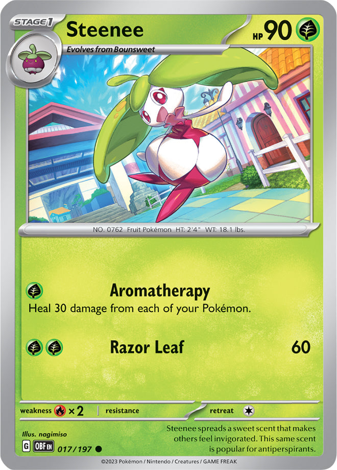 Steenee #17/197 Common - Obsidian Flames Pokemon card