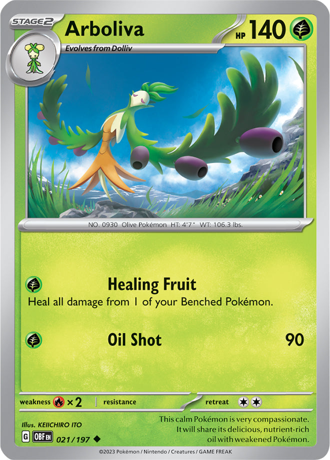 Arboliva #21/197 Uncommon - Obsidian Flames Pokemon card