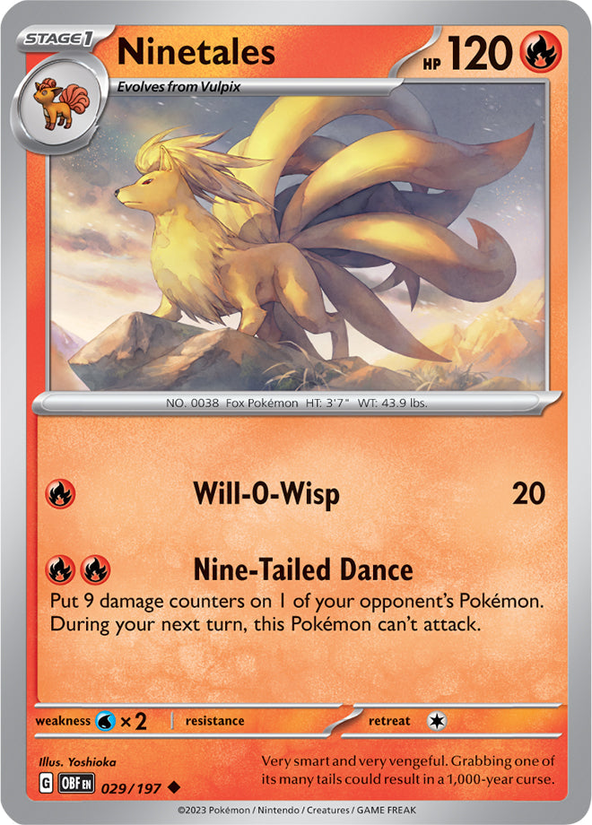 Ninetales #29/197 Uncommon - Obsidian Flames Pokemon card